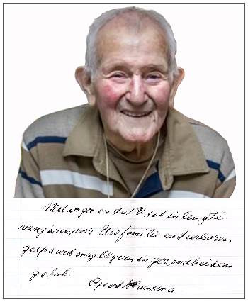 Letter - 12 Aug 2015 - Geert Hansma - age 98