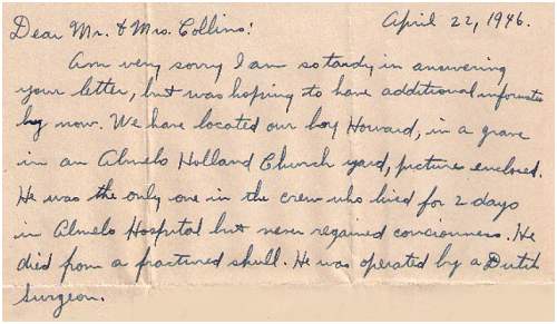 Letter from Max. J. Kline to Mr. and Mrs. Collins - 22 Apr 1946