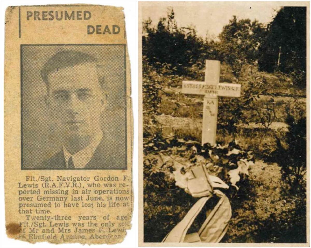 Presumed Missing - Flight Sergeant - Navigator - Gordon Florence Lewis - Grave Nunspeet