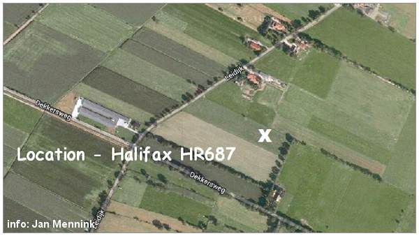 Crash location - Halifax Mk.II - HR687 - EY-G