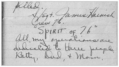 Logbook S/Sgt. James Harnish - page 1