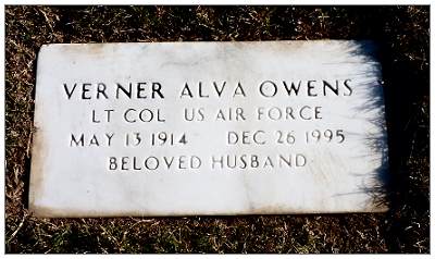 Lt. Col. Verner Alva Owens - headstone