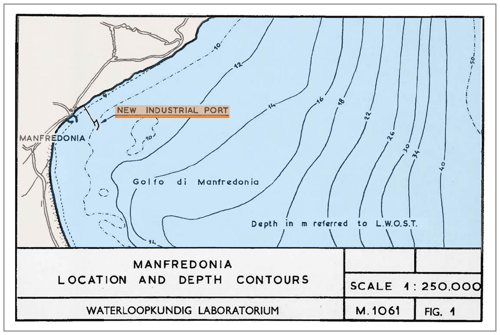 M 1061 - Manfredonia - location and depth contours - clip of Fig. 1