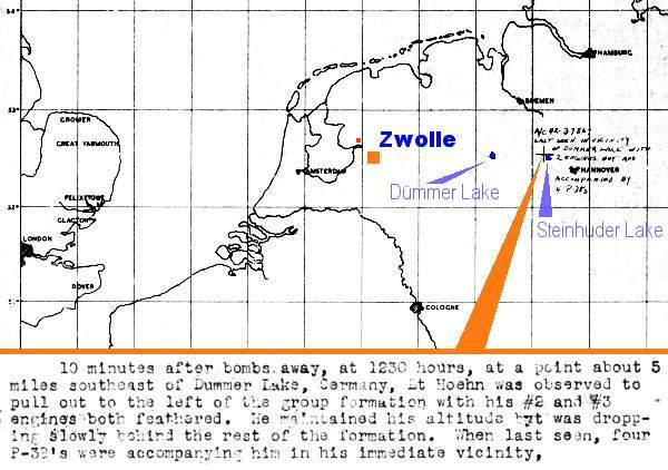 Map last sighted position #42-37867 - crew Hoehn