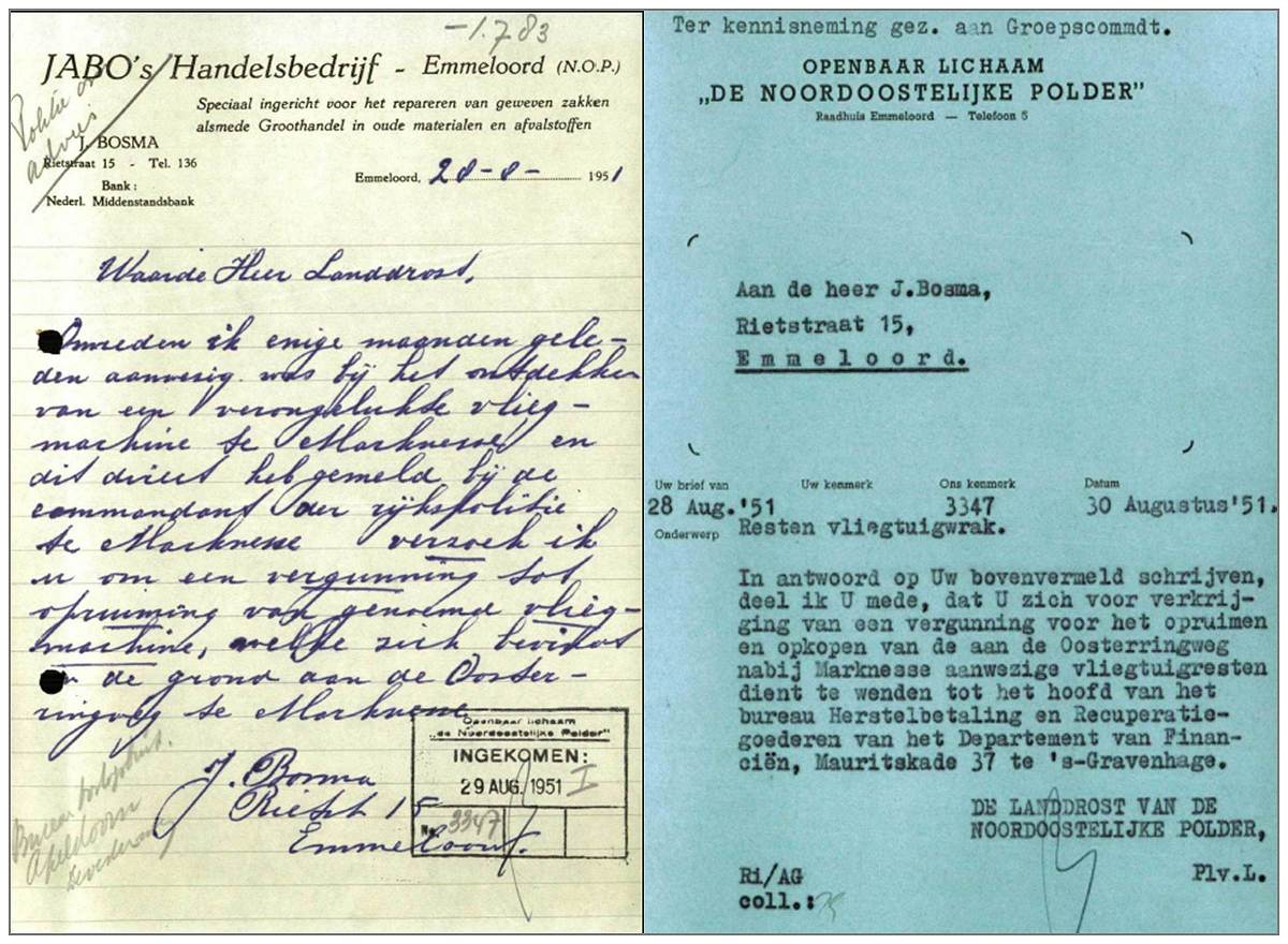 Debris of JA902 found near Oosterringweg - 1951 - page 115 and 117