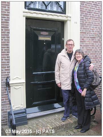 Marla and Glenn at doorstep of Kerkstraat 14 on May 3rd 2015