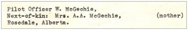 Next-of-kin - W. McGechie