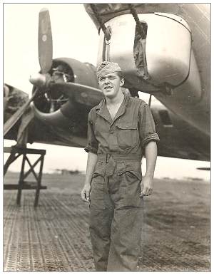 31289647 - S/Sgt. - Left  Waist Gunner - James Thomas McPadden - in front of B-17G