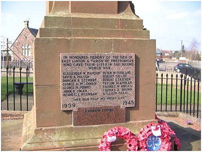 image courtesy - Judith Priest - War Memorial East Linton - see link above