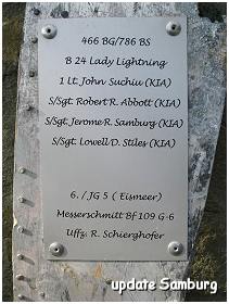 Nijensleek - 15 Aug 1944 Memorial - 2nd plaque (with Samburg)