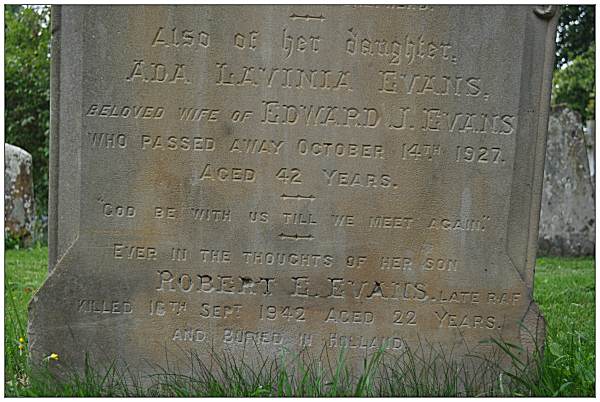 Tombstone - Ada Lavinia Evans and son Robert Edwin Evans