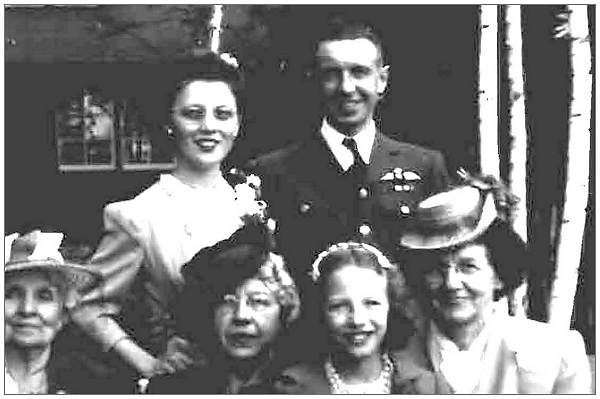 F/Sgt. Merrill George Bailey - RCAF - with his wife Muriel and family