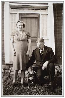 Mr. John F. Horton and Mrs. Christina Horton - with Ronald's dog 'Buddie'