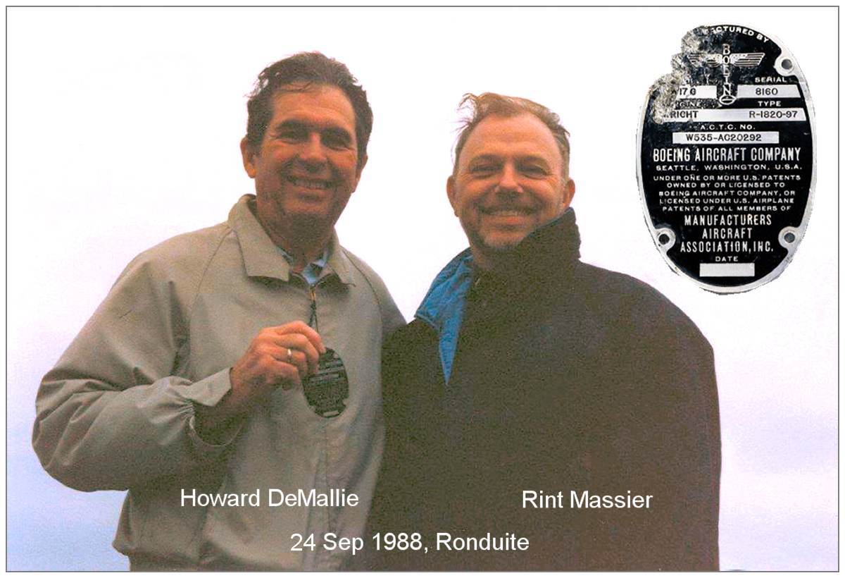'ID-tag' handed by Rint Massier (52) to Howard DeMallie (66) - 24 Sep 1988, Ronduite