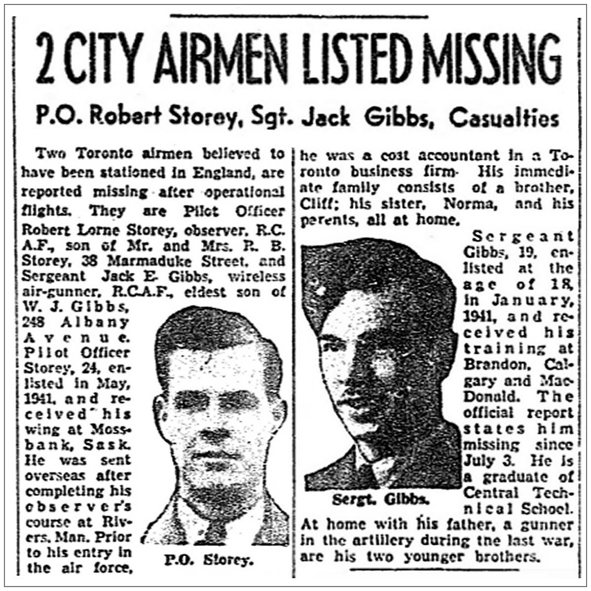 2 city airmen listed missing