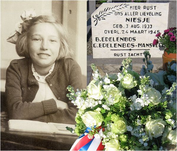 Niesje Edelenbos at School -
Cemetery Vollenhove - 5 May 2008 - collage PATS