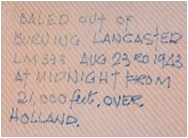 Sgt. James 'Jock' Noble - bailed out of from burning Lancaster LM333 from 21,000 feet