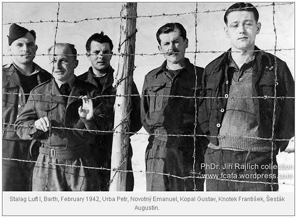 Novotný and Šesták - prisoners in Stalag Luft I, Barth - Feb 1942