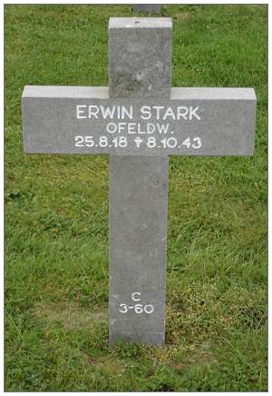 Grave marker - Oberfeldwebel Erwin Stark
