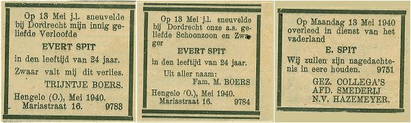 Obituary - Evert Spit - Vollenhove