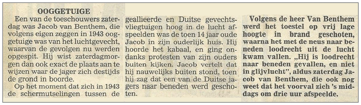 1943 - Eyewitness - Jacob van Benthem (20 Dec 1929)