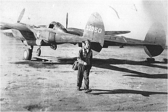 P-38F 43-2050 - with 2nd Lt. Albert A. Albino (photo taken before 26 Nov 1943)