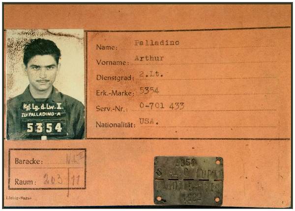 ID-card 5354 POW - 2nd Lt. Arthur Palladino - Stalag Luft 1