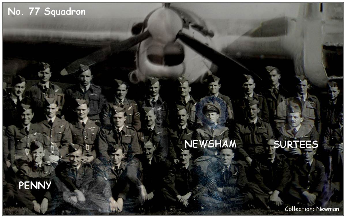 Penny, Newsham and Surtees in one photo - while with No. 77 Squadron