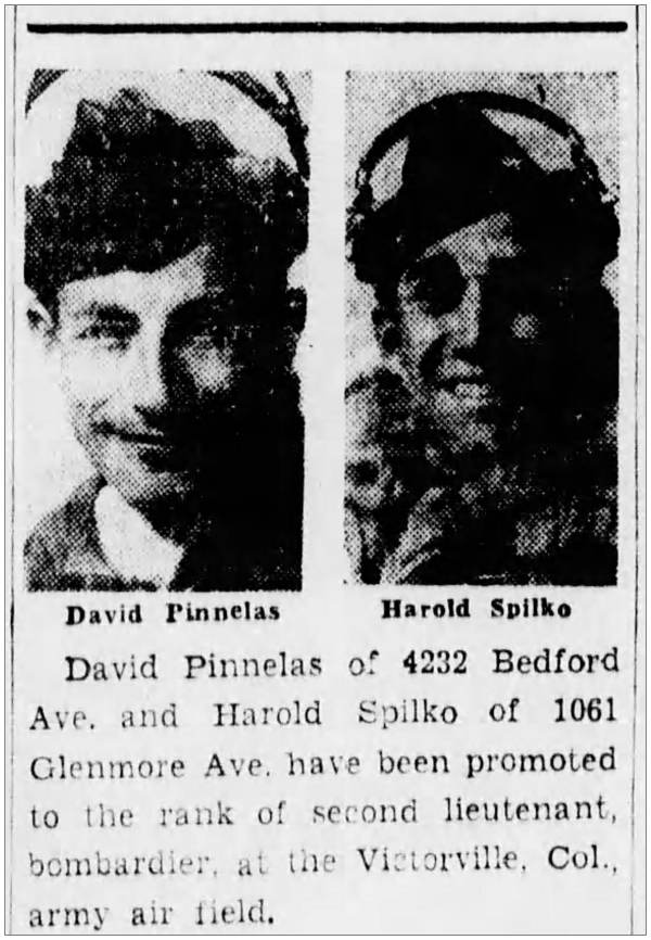 David Pinnelas - Promoted to 2nd Lt. - 1943