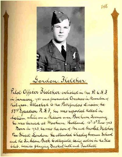 R/78972 - J/17802 - Pilot Officer Arthur Gordon Fletcher