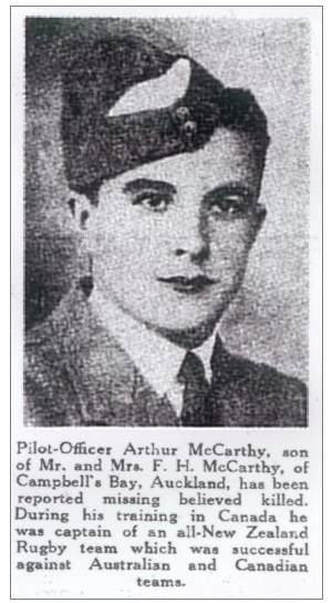 Pilot Officer - Arthur McCarthy - RNZAF