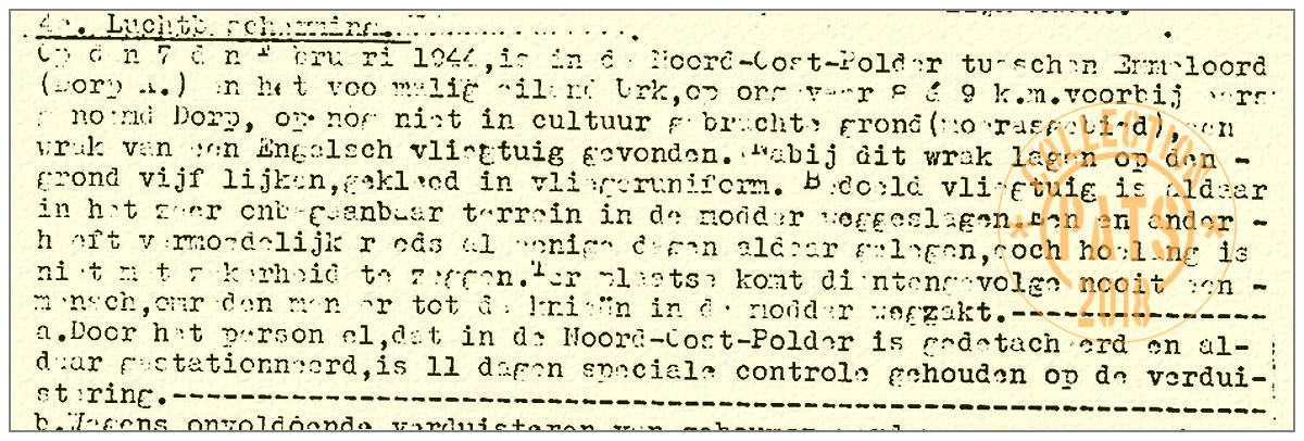 Clip - 14 Feb 1944 - Police report #116, Group Vollenhove