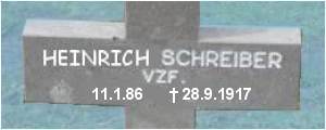 Vzfw. Heinrich Schreiber - Grab A 22 1914-1918 - Ysselsteyn