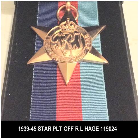 1939-45 STAR - 119024  - P/O. Robert Leo Hage - RAFVR