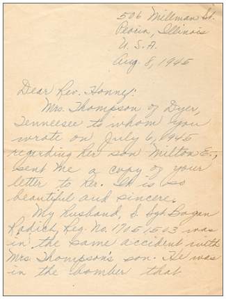 08 Aug 1945 - Letter of Mrs. Bogan Radich to Rev. Honnef