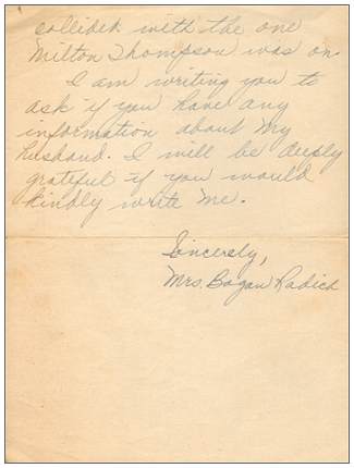 08 Aug 1945 - Letter of Mrs. Bogan Radich to Rev. Honnef