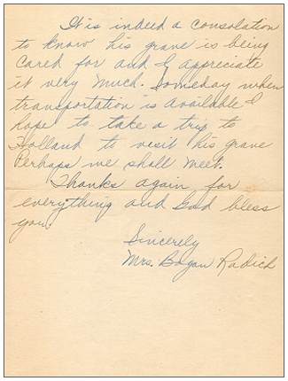 06 Nov 1945 - Letter of Mrs. Bogan Radich to Mrs. Honnef