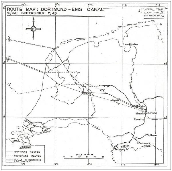 Route Map 15/16 Sep 1943