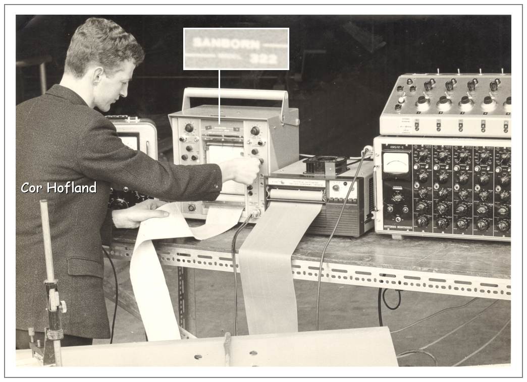 SANBORN 322 chart recorder with assistant Cor Hofland