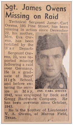 Sgt. James Owens Missing on Raid