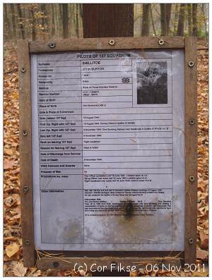 Memorial info at crash location - F/Lt. John Burton Shillitoe