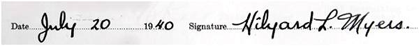 Signature - Attestation paper - Hilyard Lowell Myers