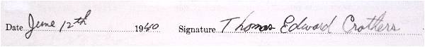 Signature - Attestation paper - Thomas Edward Crothers