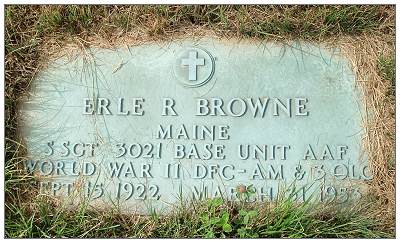S/Sgt. Erle Royden Browne - grave memorial