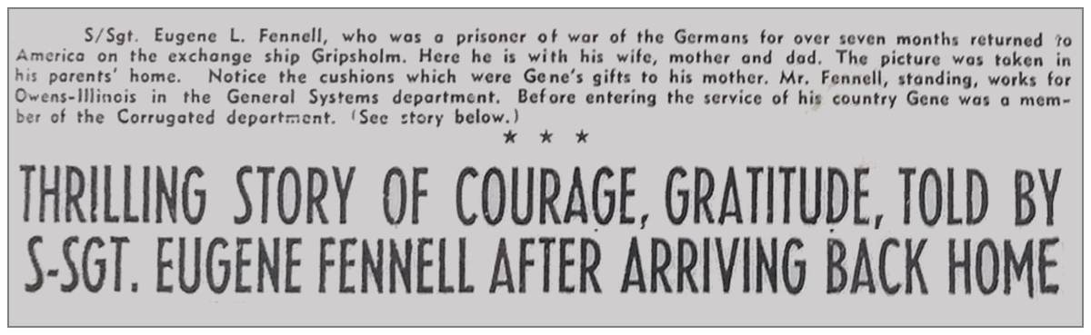 Gene Fennell back home with his parents Roy and Lillian and wife Bernice