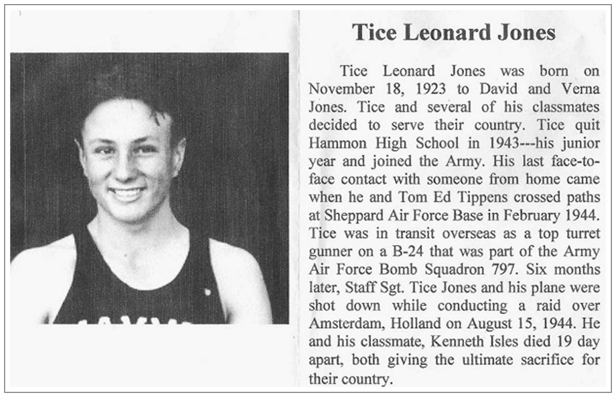 News clip - S/Sgt. - Tice Leonard Jones