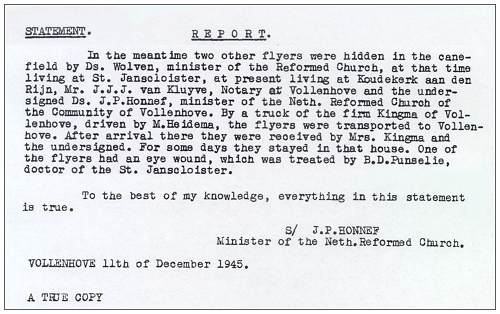 Statement - Rev. J. P. Honnef - 11 Dec 1945