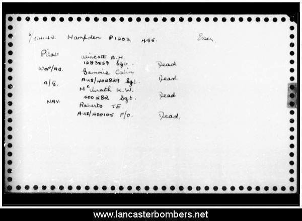 Loss Card - P1203 - UB-T - Wincott - via www.lancasterbombers.net