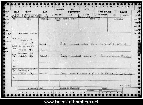 Loss Card - AT154 - EQ-B - Taylor - via www.lancasterbombers.net