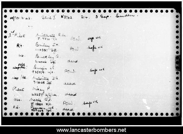 Loss Card - N3762 - BU-C - Nixey - via www.lancasterbombers.net